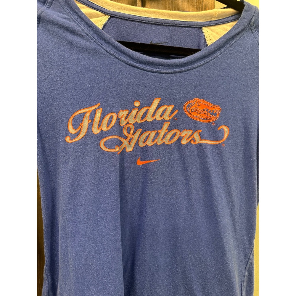 Nike Florida Gators Womens M Blue White Layered Long Sleeve T-Shirt Cotton - Picture 3 of 8